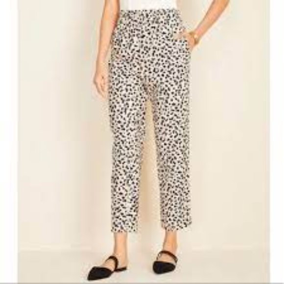 Ann Taylor Pull On Pant Leopard Print, Paper Bag Waist, Size large petite - Picture 1 of 14